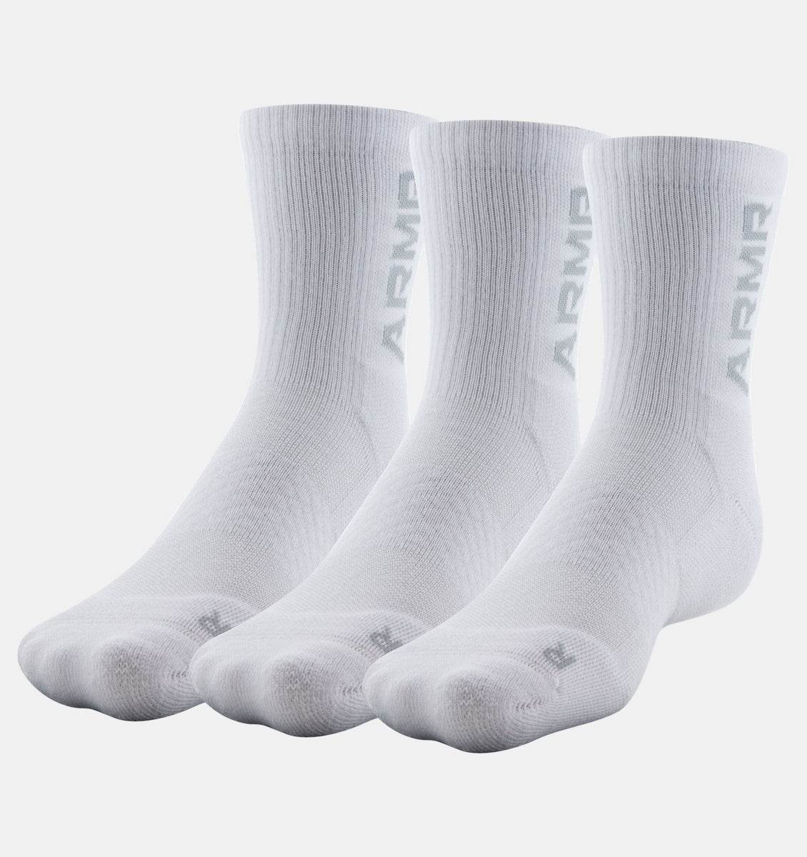 Under Armour 3-Pack Core Crew Mens White Socks main image 1