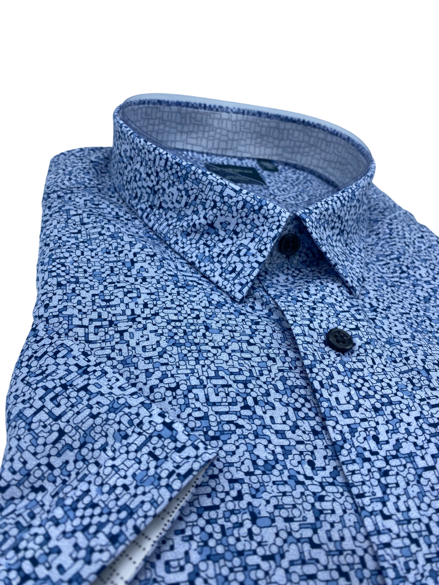 Leo Chevalier Regular Fit Short Sleeve Sport Shirt Blue - 622361 1600 main image 1
