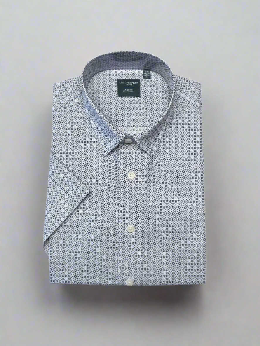Leo Chevalier Hidden Button down Non Iron Grey Stone Sport Shirt *Tall Sizes* 623467/QT 3298
