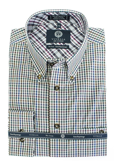 Viyella 100% Cotton Non- Iron Long Sleeve Sport Shirt -  455471
