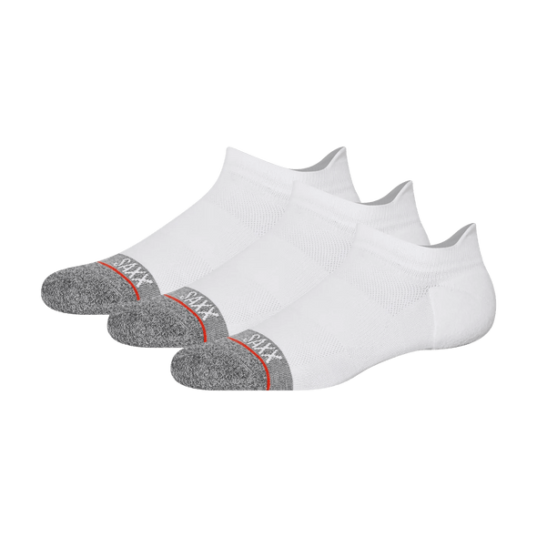 SAXX "The Whole Package" White Low Show Socks - 3-Pack - SXAN302