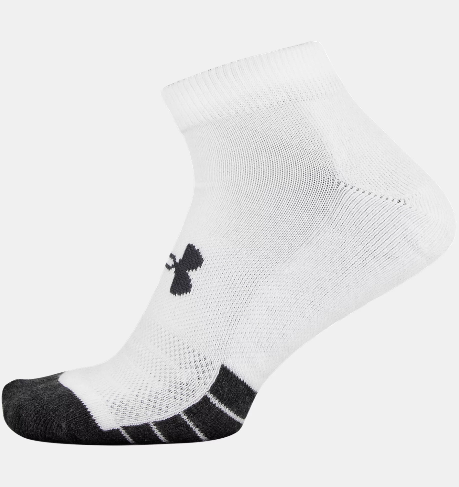 Under Armour Charged Cotton Low Cut 6 Pack Socks White U6774C6 170