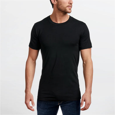 Stanfields Men's Premium Crew Neck T-Shirts - Black 2 Pack