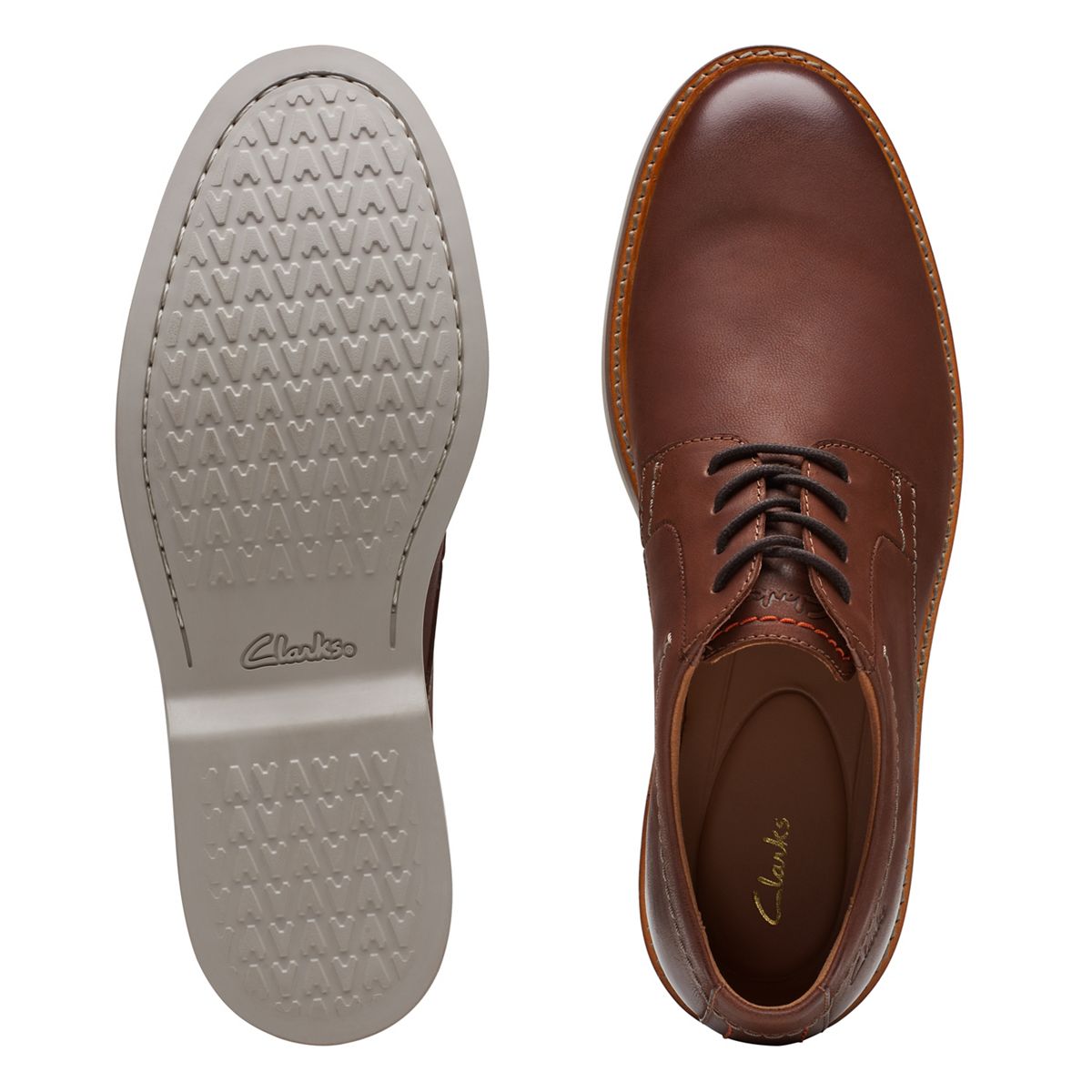 Clarks Atticus Ltlace Oxford voor heren, Dark Tan Lea, 39.5 EU Clarks Atticus Ltlace Oxford voor heren, Dark Tan Lea, 39.5 EU