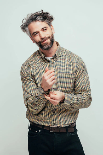 Viyella long sleeve natural button Down Sport shirt