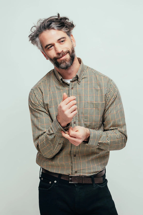 Viyella long sleeve natural button Down Sport shirt