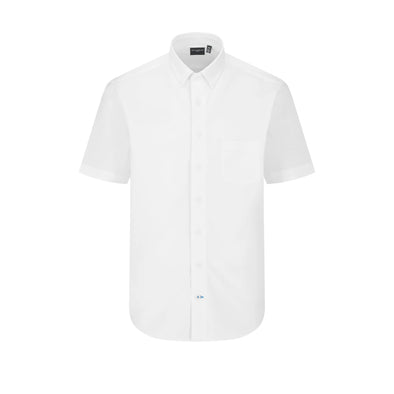 Leo Chevalier Short Sleeve Sport Shirt White Pique Knit - 622392/QT 0100