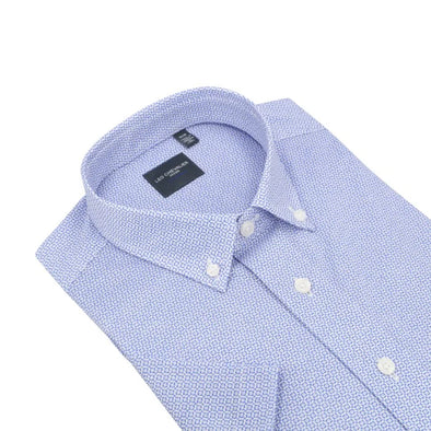 Leo Chevalier Short Sleeve Sport Shirt Light Blue Knit - 622396 1300