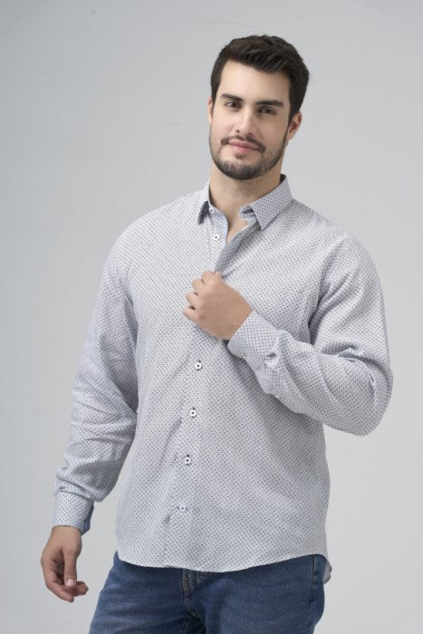 Leo Chevalier Long Sleeve Hidden Button Down Non-Iron Sport Shirt *Tall Sizes* Blue - 623453 1698