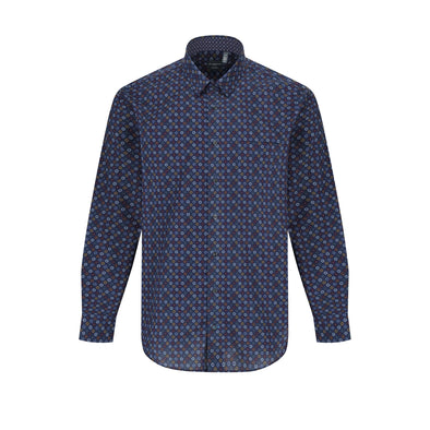 Leo Chevalier Long Sleeve Sport Shirt - Navy 623456 1998