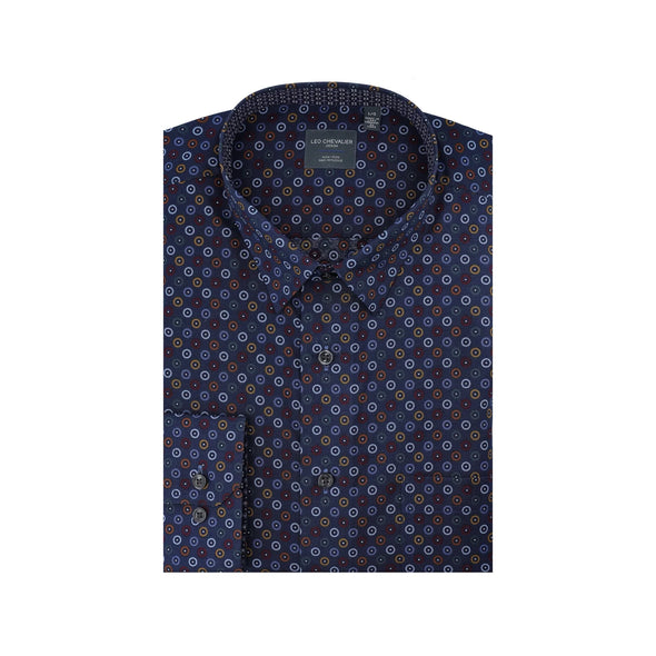 Leo Chevalier Long Sleeve Sport Shirt - Navy 623456 1998