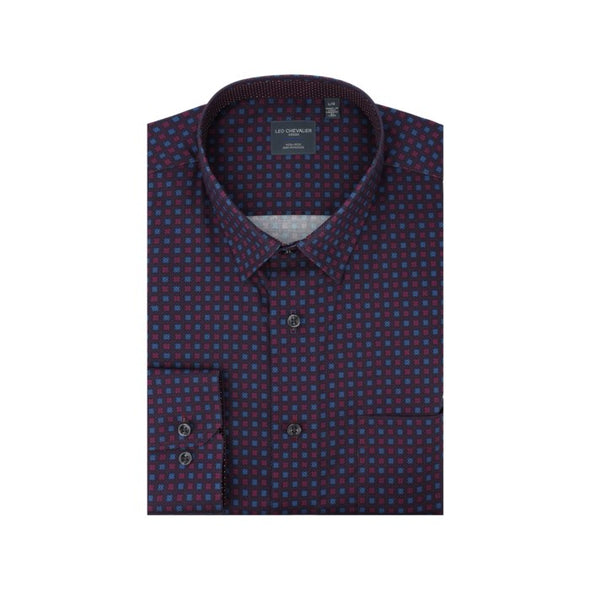 Leo Chevalier Long Sleeve Hidden Button Down Non-Iron Sport Shirt *Tall Sizes* Wine - 623461 4698