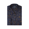 Leo Chevalier Long Sleeve 100% Cotton Non-Iron Button Down Collared Sport Shirt Navy - 623463-1998