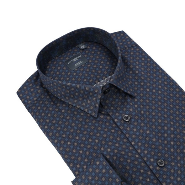 Leo Chevalier Long Sleeve Hidden Button Down Non-Iron Sport Shirt *Tall Sizes* Navy - 623456 1998