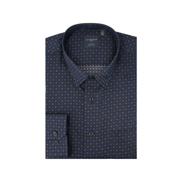 Leo Chevalier Long Sleeve Hidden Button Down Non-Iron Sport Shirt *Tall Sizes* Navy - 623456 1998