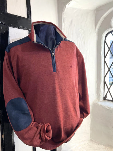 Green Coast Long Sleeve Quarter Zip Yachting Sweater - W52512