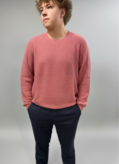 Leo Chevalier Textured Crewneck Sweater - 623630 4298 Rose