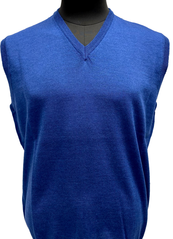 Serica Blue V-Neck Sweater Vest - SSW-100VT