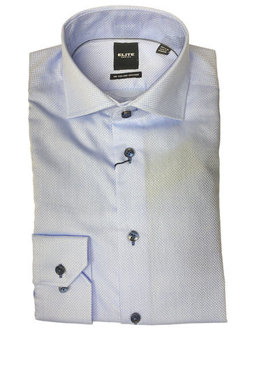Serica Elite 100% Cotton Navy Textured Dress Shirt - E2459015