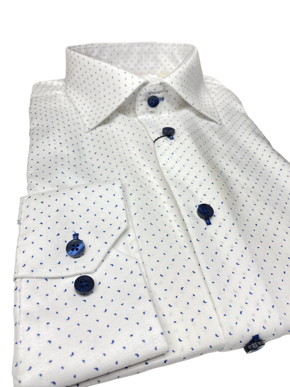 Serica Classics Semi Tapered 100% Cotton White Dress Shirt - C2462111