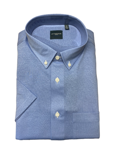 Leo Chevalier Light Blue Short Sleeve Sport Shirt - 620390/QT 1300 *Tall*