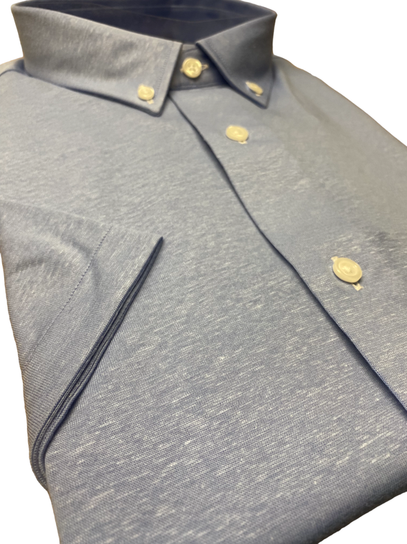 Leo Chevalier Light Blue Short Sleeve Sport Shirt - 620390/QT 1300 *Tall*