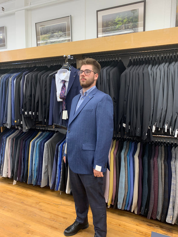Jack Victor Conway Blue Textured Sport Jacket - 1252102-650