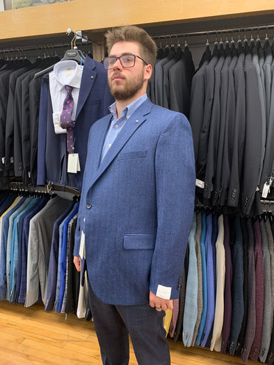 Jack Victor Conway Blue Textured Sport Jacket - 1252102-650