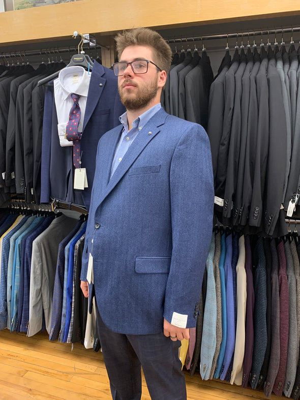Jack Victor Conway Blue Textured Sport Jacket - 1252102-650