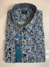 Leo Chevalier Grey Floral Pattern Mens Long Sleeve Tall Sport Shirt - 625471/QT 3298