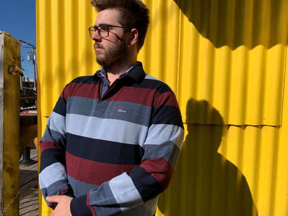 Ethnic Quarter Button Sweater - 90881