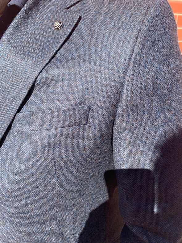 Jack Victor Blue Heather 100% Wool Conway Sport Jacket - 1252001 605