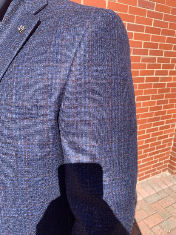 Jack Victor Neat Navy Check Conway Sport Jacket - 1252106 605