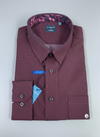 Leo Chevalier Long Sleeve Burgundy Sport Shirt - 625456 4898