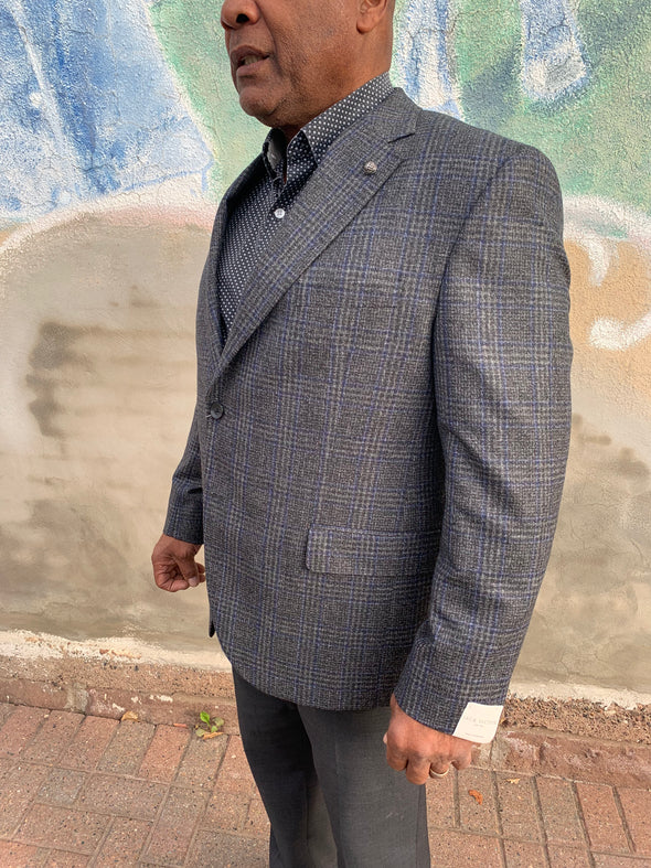 Jack Victor Conway Sport Jacket Navy Square Pattern - 1252206