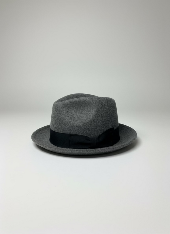 Magill Woolfelt Heather Gray Pinched Fedora - Balboa