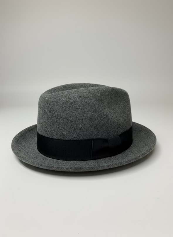 Magill Woolfelt Heather Gray Pinched Fedora - Balboa