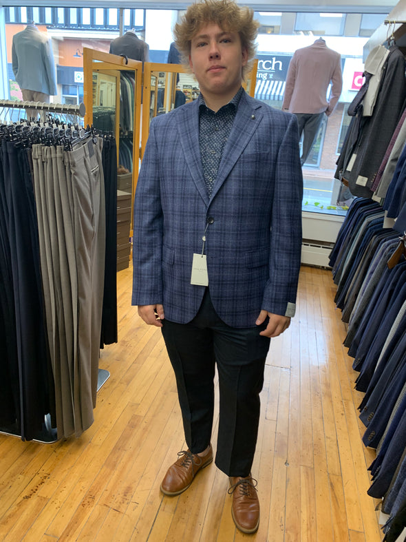 Jack Victor Navy Check Pattern Conway Sport Jacket - 1252104 605