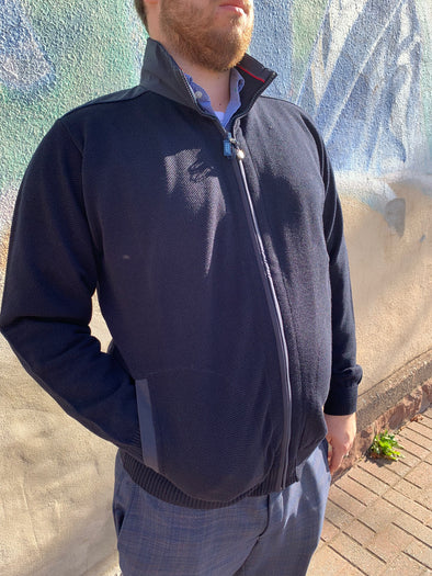Green Coast Italian Mens Full Zip Yachting Sweater BLU - W52035