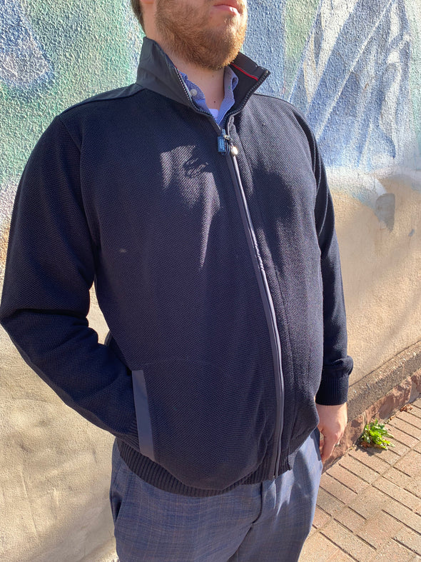 Green Coast Italian Mens Full Zip Yachting Sweater BLU - W52035