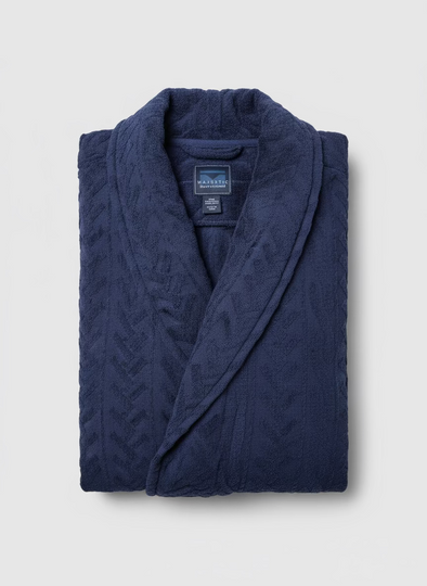 Majestic International OSFA Mens Navy Housecoat - 13226130 400