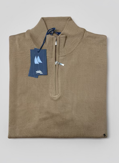 Vela Blu Quarter Zip Mock Neck Sweater - V23932N Assorted Colours