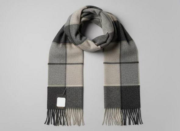 Fraas Cashmere Checkered Scarves - Assorted Colours