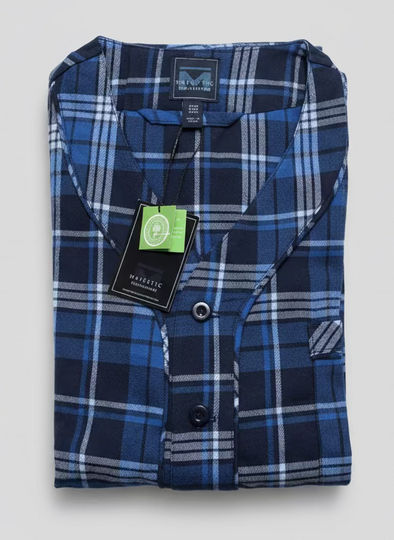 Majestic International Dark Blue Flannel Nightshirt - 13029125