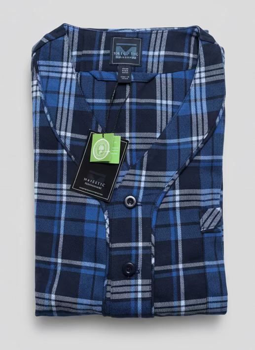 Majestic International Dark Blue Flannel Nightshirt - 13029125