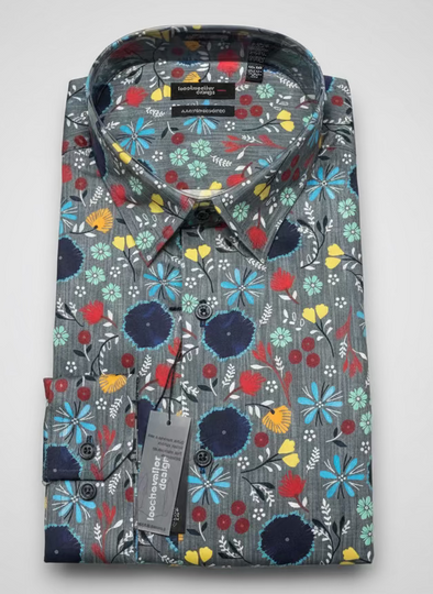 Leo Chevalier Long Sleeve Tapered Sport Shirt - 623228 3598 Floral