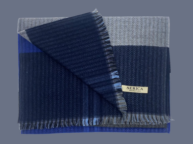 Serica Scarf Grey Blue Stripe - SC242060