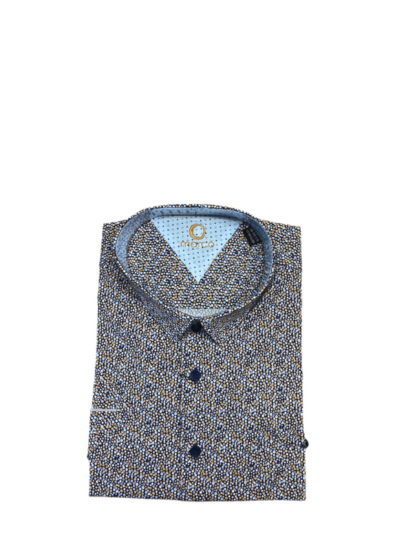 Marco Short Sleeve Shirt Multi Cognac - CH3405C