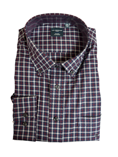 Leo Chevalier Wine Check Sport Shirt - 623482