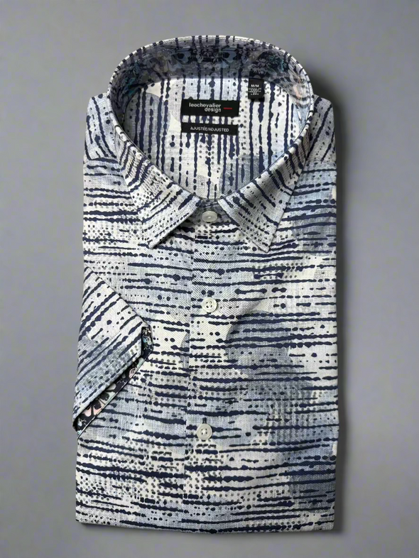 Leo Chevalier Adjusted Fit Short Sleeve Sport Shirt Blue - 624224 1600